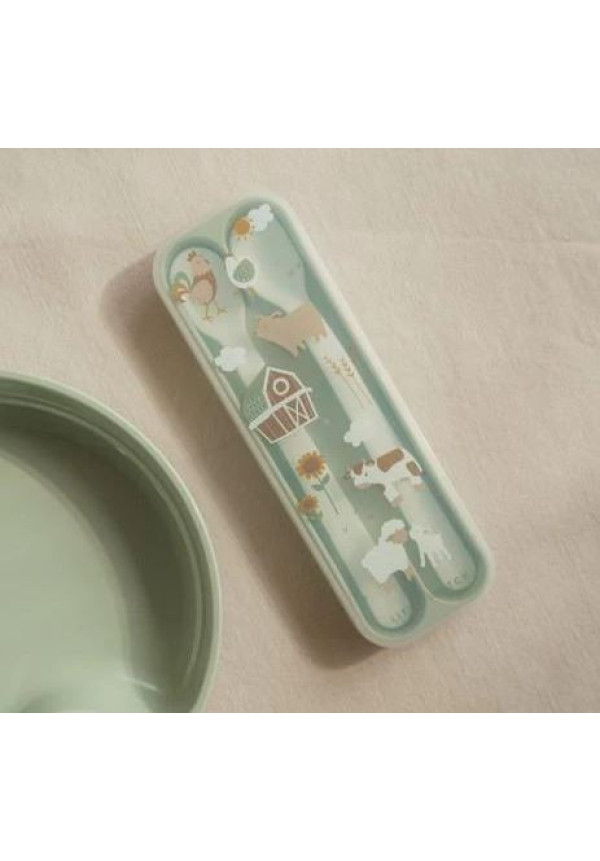 VAJILLA PARA BEBE - VERDE - LITTLE FARM