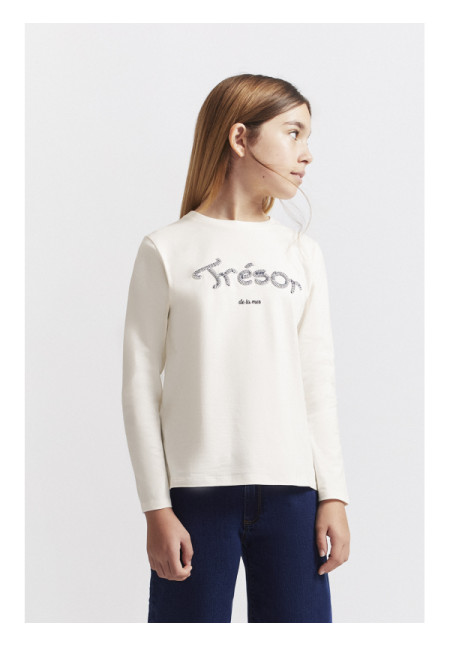 CAMISETA NIÑA BLANCO ROTO