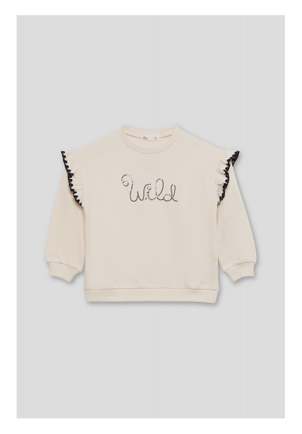 SUDADERA NIÑA BLANCO ROTO 