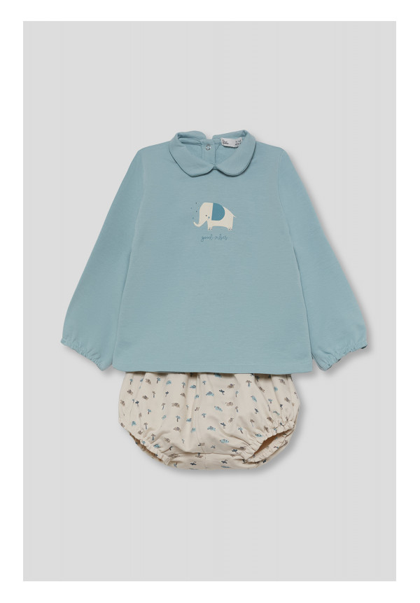 CONJUNTO RECIEN NACIDO NIÑO AZUL VERDOSO