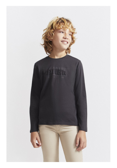 CAMISETA NIÑO GRIS OSCURO