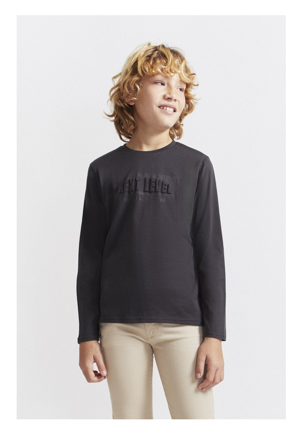 CAMISETA NIÑO GRIS OSCURO