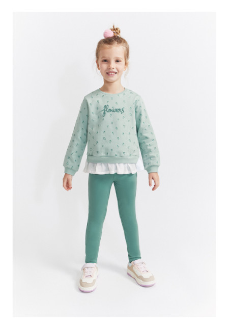 CONJUNTO BEBE NIÑA VERDE AZULADO