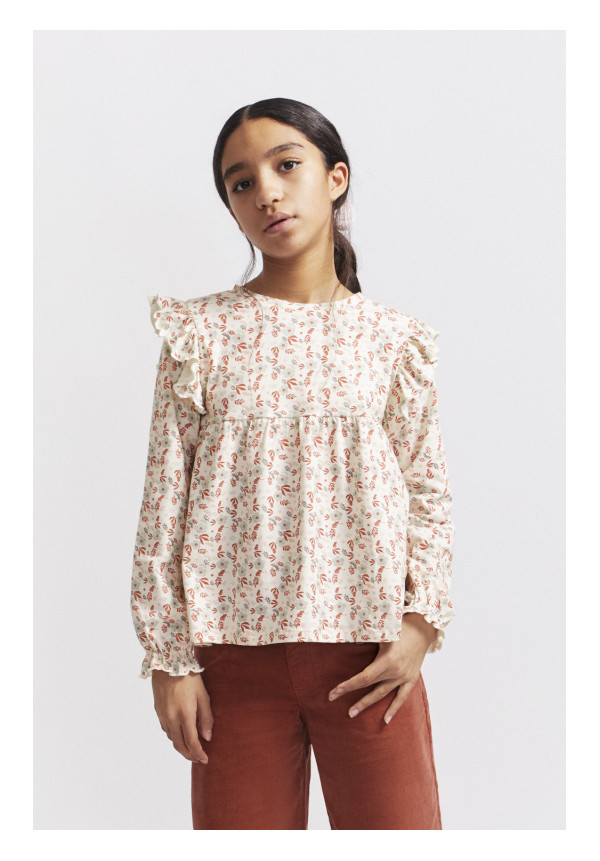 CAMISETA NIÑA TINTO