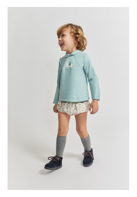 CONJUNTO RECIEN NACIDO NIÑO AZUL VERDOSO